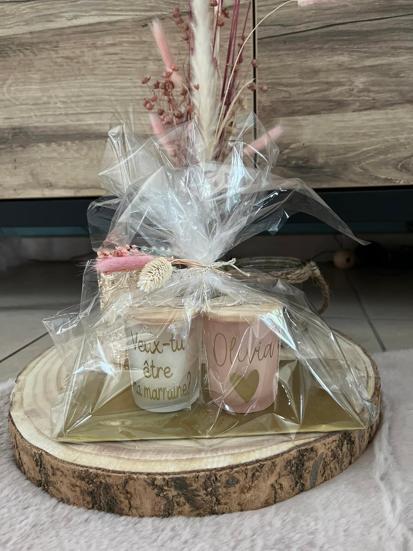 Bougies personnalisées pour une jolie demande à une Marraine