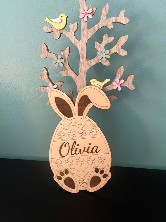 Plaquette de Pâque en bois à personnaliser