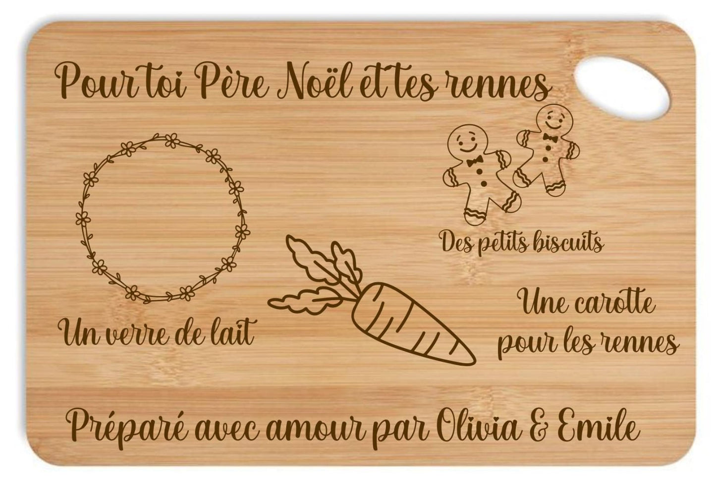 Planche en bois Noël et Saint Nicolas