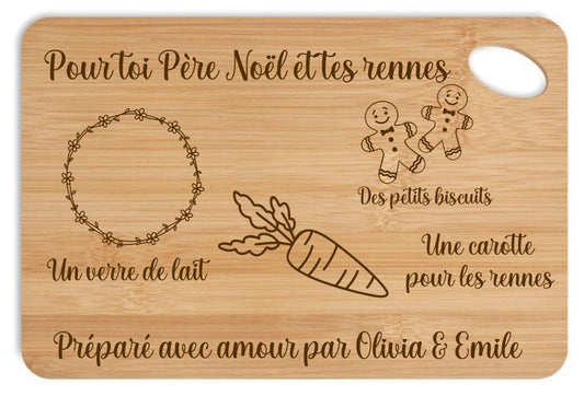Planche en bois Noël et Saint Nicolas