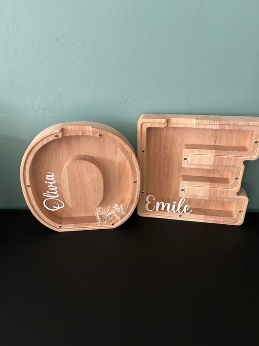 Tirelire personnalisée en bois