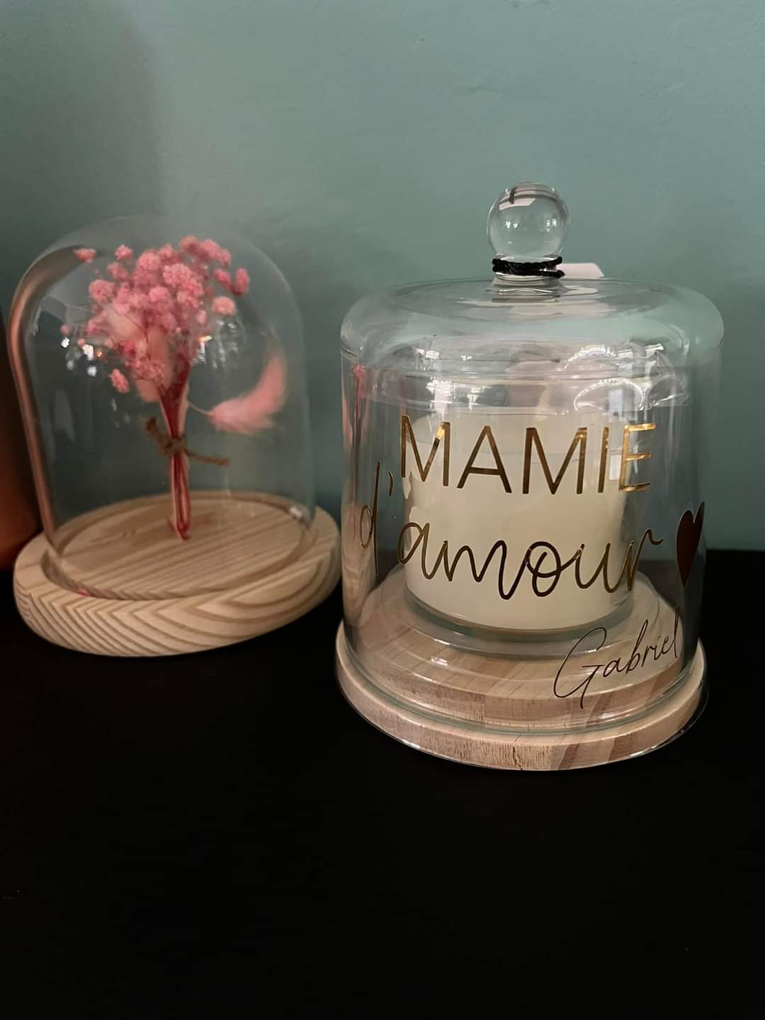 Bougie sous cloche
