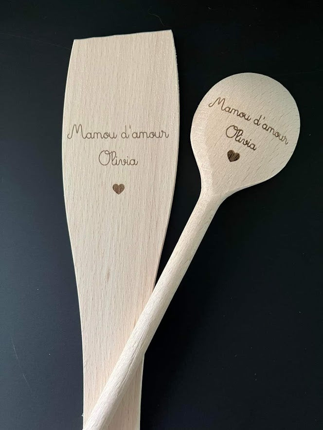 Duo Spatule et cuillère bois