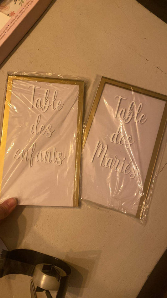 Mariage :  Personnalisation des tables